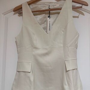 Commense Cream Sleeveless Tunic Top
